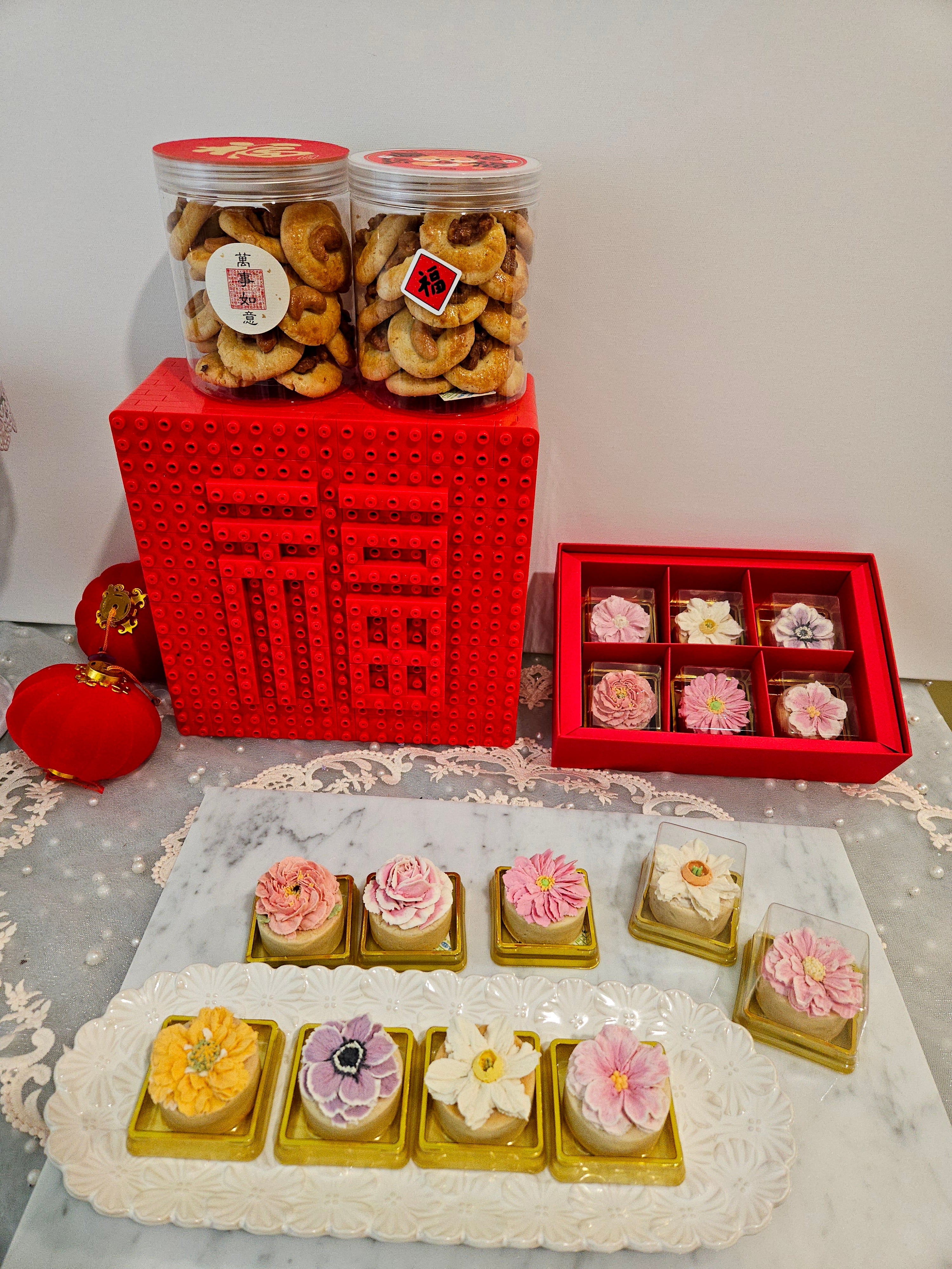 Shortcake à l'ananas et aux fleurs