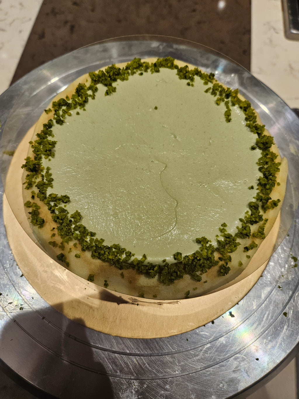 Mille crêpes à la pistache